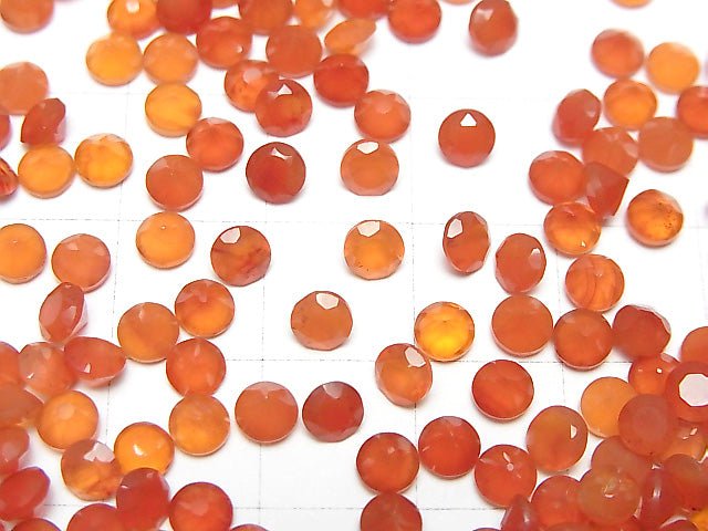 Hochwertiger Karneol AAA unbohrter runder facettierter 4x4x3mm 10Stück