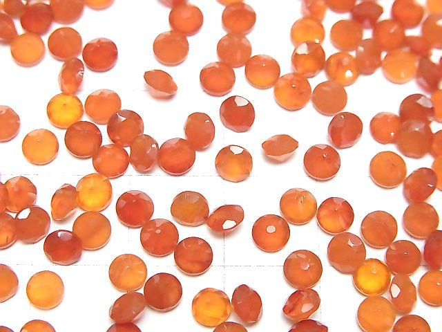 Hochwertiger Karneol AAA unbohrter runder facettierter 4x4x3mm 10Stück