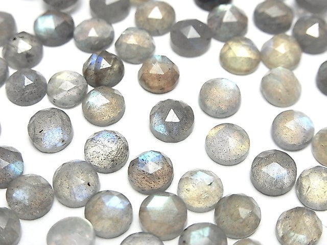 Hochwertiger Labradorit AAA- Runde Rosenschliff 6x6mm 4Stk