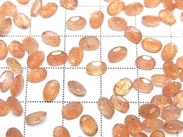 Hochwertiger Sonnenstein AAA- lose Stein oval facettiert 6x4mm 5 Stück
