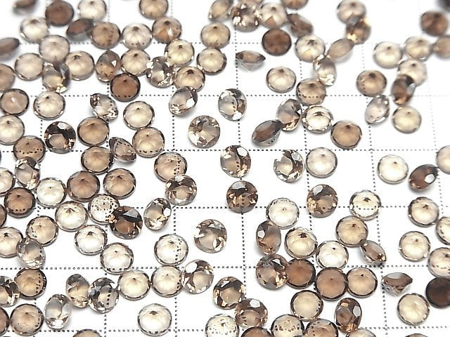 Hochwertiger rauchiger Quarz AAA lose Steine rund facettiert 5x5mm 10 Stück