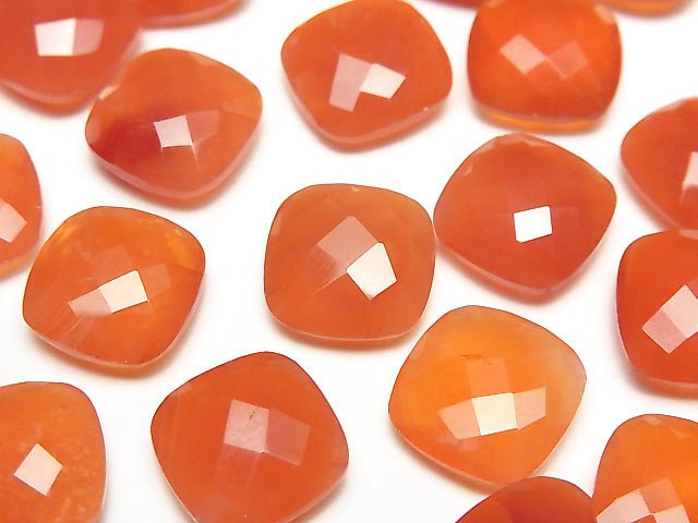 Hochwertiger Karneol AAA Unbohrter quadratischer Kissen-Schliff 14x14mm 3 Stück $19.99!