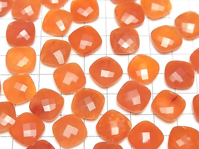 Hochwertiger Karneol AAA Unbohrter quadratischer Kissen-Schliff 14x14mm 3 Stück $19.99!
