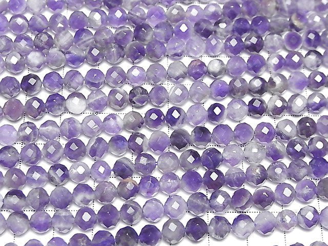 Hochwertig! Gestreifter Amethyst 64 facettierte Runde 6mm 1Strang Perlen (ca. 14 Zoll/35 cm)