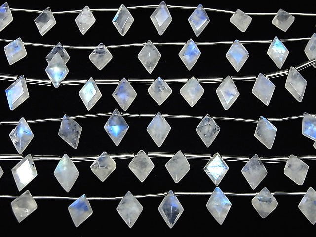 Hochwertiger Regenbogen-Mondstein AA++ diamant facettiert 11x7mm 1 Strang Perlen (8 Stück)