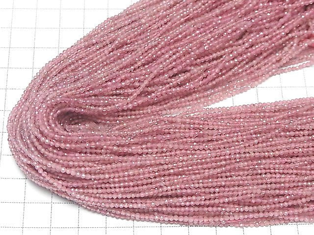 Hochwertiger! Rosa Turmalin AA++ Facettiert Rund 2mm 1Strang Perlen (ca. 13 Zoll / 31 cm)
