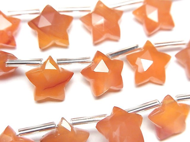 高品質紅玉髓 AAA-刻面星星 10x10mm 1串珠子(8顆)