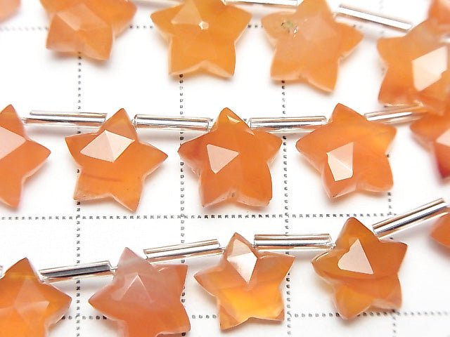高品質紅玉髓 AAA-刻面星星 10x10mm 1串珠子(8顆)