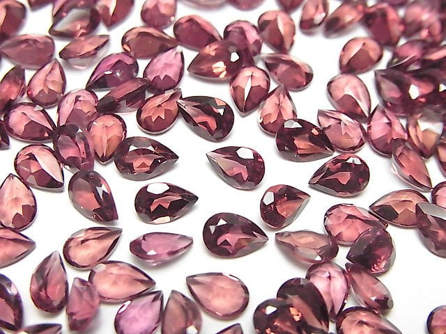 高品質紫牙烏石榴石 AAA 刻面梨形裸石 6x4mm 5顆