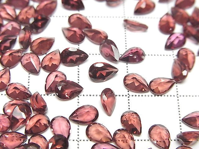 高品質紫牙烏石榴石 AAA 刻面梨形裸石 6x4mm 5顆