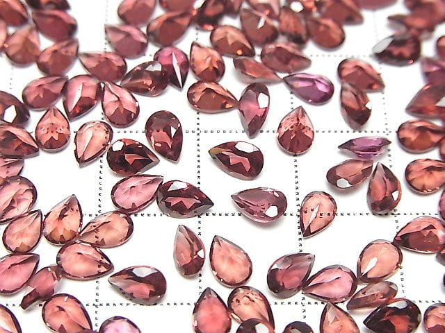 Hochwertiger Rhodolith Granat AAA lose Stein tropfenförmig facettiert 6x4mm 5 Stück