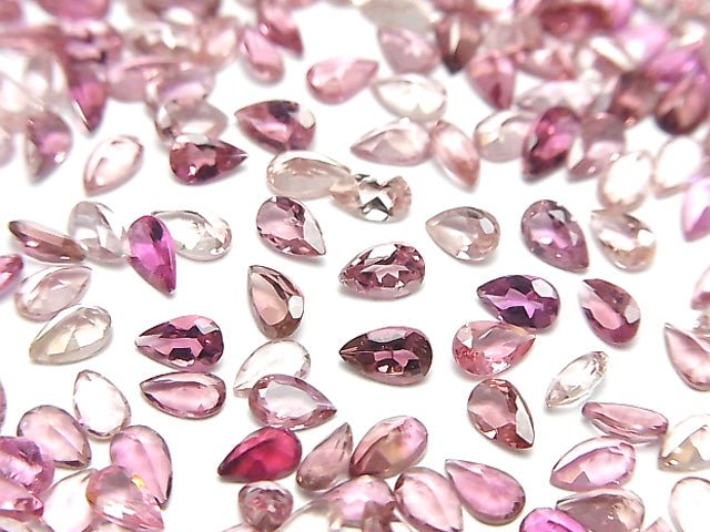 Hochwertiger rosa Turmalin AAA Lose Stein Birnenform facettiert 5x3mm 4 Stück