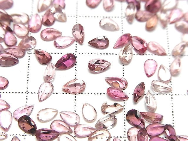 Hochwertiger rosa Turmalin AAA Lose Stein Birnenform facettiert 5x3mm 4 Stück