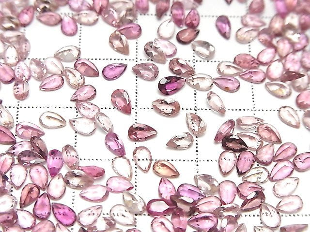 Hochwertiger rosa Turmalin AAA Lose Stein Birnenform facettiert 5x3mm 4 Stück