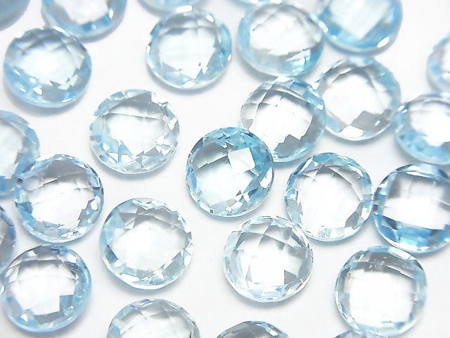 Hochwertiger Himmelblauer Topas AAA Ungebohrter Facettierter Münze 8 x 8 x 4 mm 2 Stück 11,79 $!