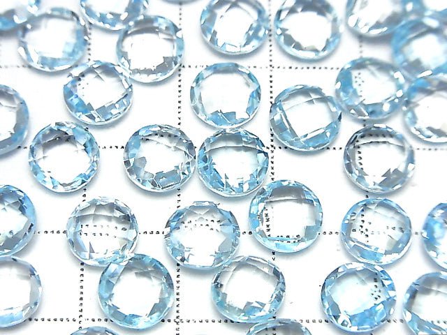 Hochwertiger Himmelblauer Topas AAA Ungebohrter Facettierter Münze 8 x 8 x 4 mm 2 Stück 11,79 $!