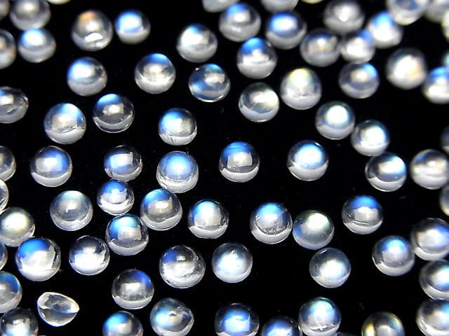 High Quality Rainbow Moonstone AAA++ Round Cabochon 3x3mm 10pcs