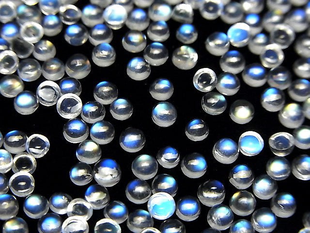 Hochwertiger Regenbogen-Mondstein AAA++ Runde Cabochon 3x3mm 10Stück