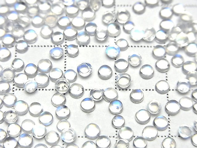 High Quality Rainbow Moonstone AAA++ Round Cabochon 3x3mm 10pcs