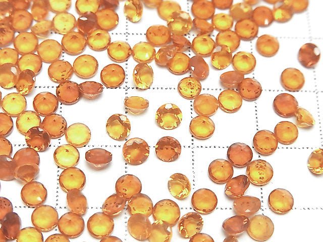 Hochwertiger mexikanischer Opal (Feueropal) AAA lose Stein rund facettiert 4x4mm 3 Stück