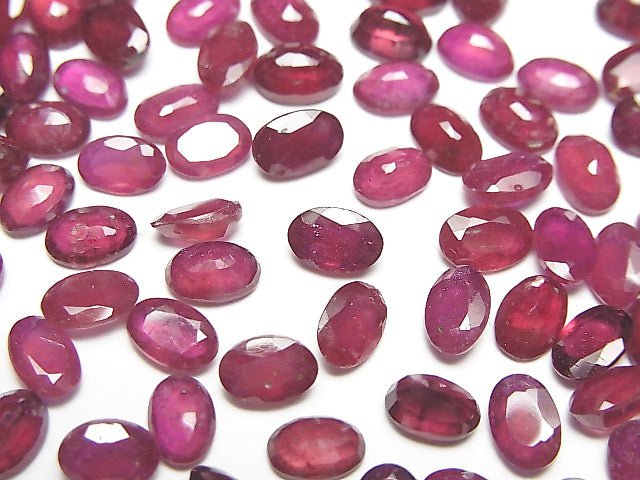 紅寶石 AA++ 裸石 橢圓刻面 6x4mm 3顆