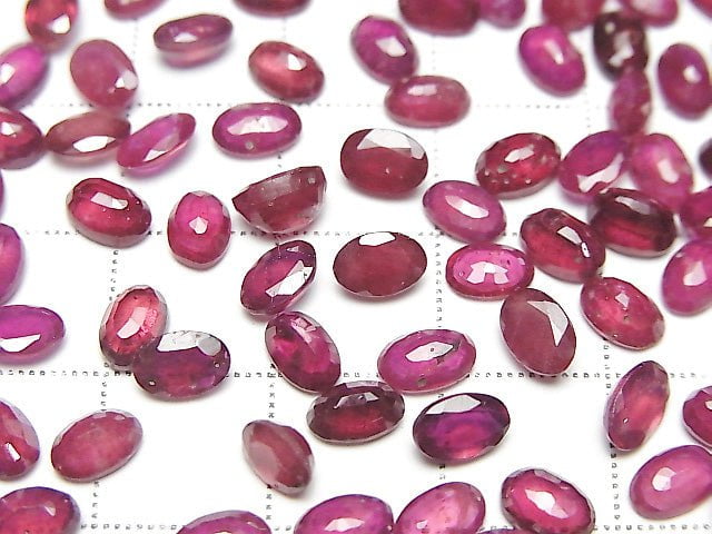 Ruby AA++ Lose Stein Oval Facettiert 6x4mm 3Stück