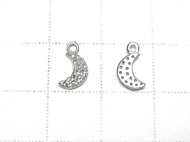 鑽石月亮吊飾 7x5x1.5mm 純銀925 1個