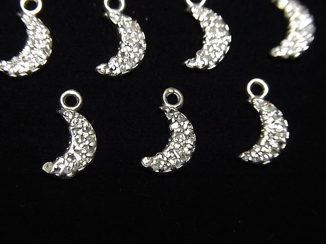 鑽石月亮吊飾 7x5x1.5mm 純銀925 1個