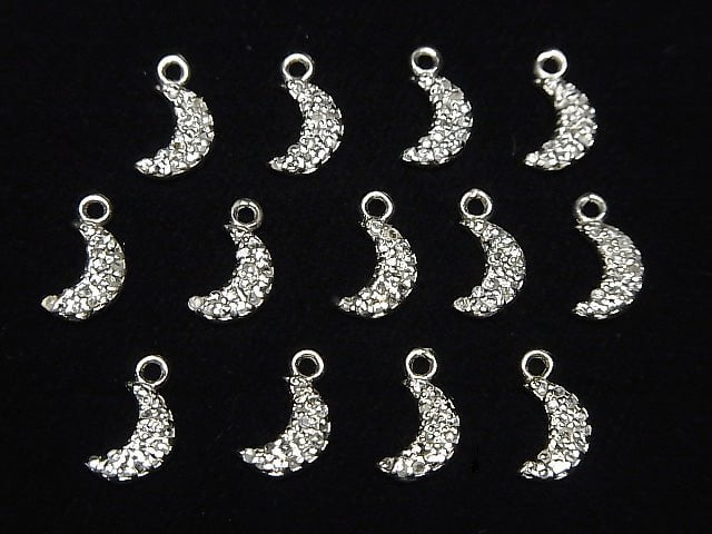 Diamant Mond Charm 7x5x1,5mm Silber925 1Stück