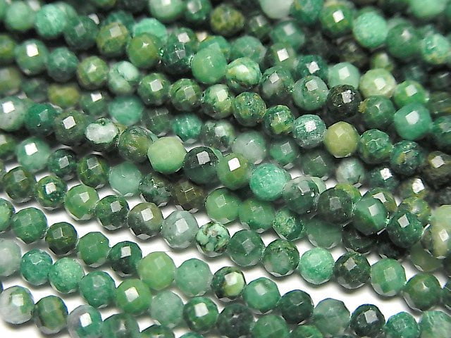 High Quality! Verdite Faceted Round 3mm 1strand beads (aprx.15inch/37cm)