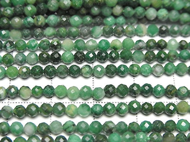 High Quality! Verdite Faceted Round 3mm 1strand beads (aprx.15inch/37cm)