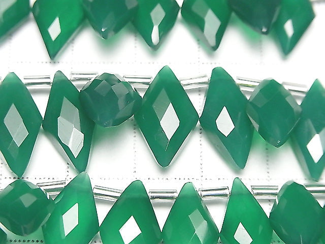Hohe Qualität Grüner Onyx AAA Facettierte Marquise 1strang Perlen (ca. 4 Zoll / 9 cm)