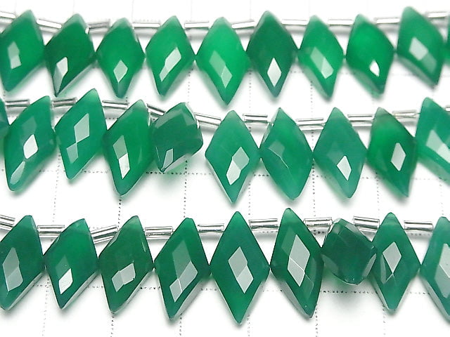 Hohe Qualität Grüner Onyx AAA Facettierte Marquise 1strang Perlen (ca. 4 Zoll / 9 cm)