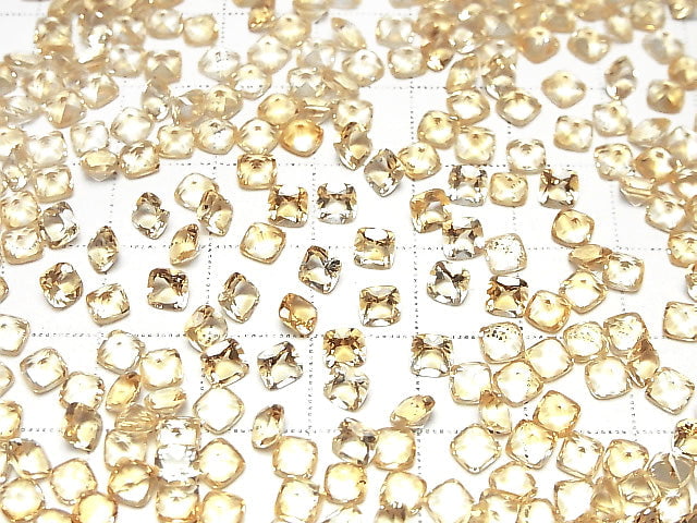 Hochwertige Citrin AAA Lose quadratisch facettierte 4x4mm 10 Stück