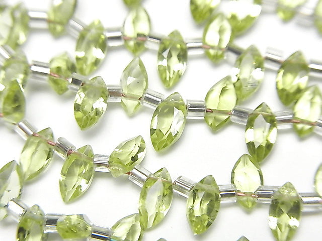 Hochwertiger Peridot AAA- marquise facettiert 6x3x2mm 1 Strang Perlen (26 Stück)
