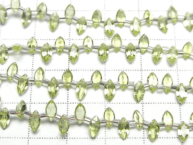 Hochwertiger Peridot AAA- marquise facettiert 6x3x2mm 1 Strang Perlen (26 Stück)