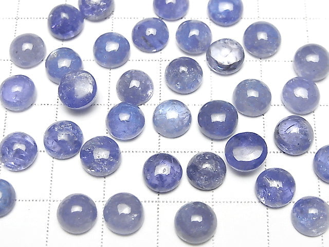 Hochwertiger Tansanit AA++ Runde Cabochon 8x8mm 2Stk