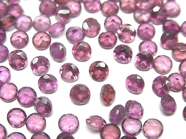 高品質馬來亞石榴石 AAA- 裸石 圓形明亮式切割 4x4mm 4顆