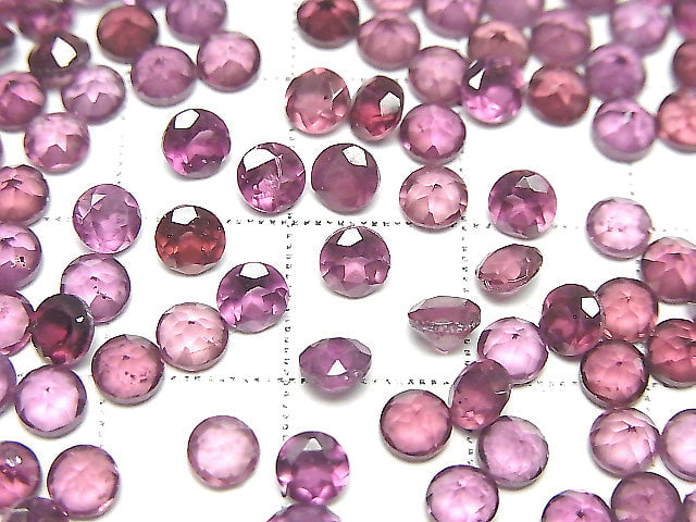 高品質馬來亞石榴石 AAA- 裸石 圓形明亮式切割 4x4mm 4顆