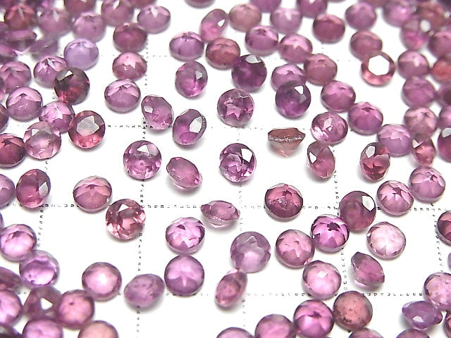 Hochwertiger Malaya Granat AAA- Lose Stein Rund facettiert 4x4mm 4 Stück