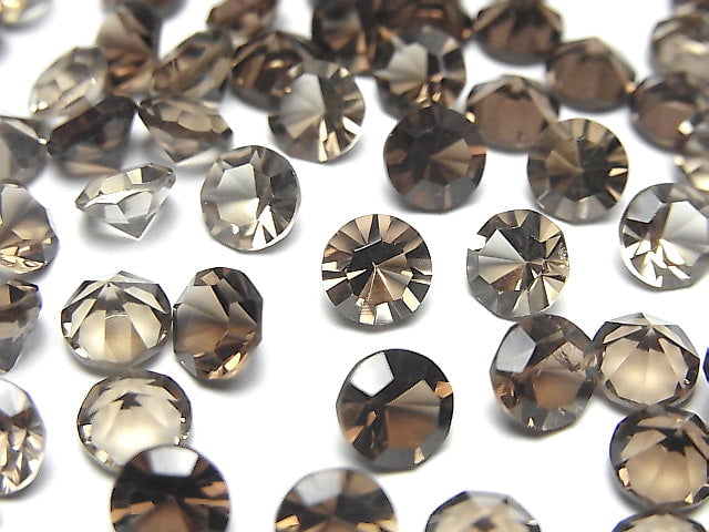 優質煙燻石英 AAA 圓形凹面切割 6x6mm 散裝寶石 5顆