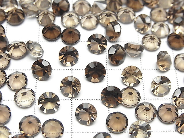 Hochwertiger Rauchquarz AAA Lose Stein Runde Konkavschliff 6x6mm 5 Stück