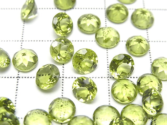 高品質橄欖石 AAA - 裸石 圓形刻面 6x6mm 2顆