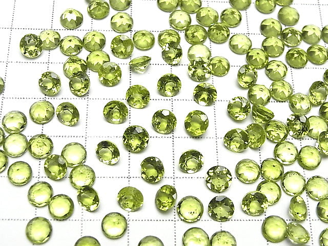 Hochwertiger Peridot AAA- Lose Steine Rund facettiert 6x6mm 2Stück