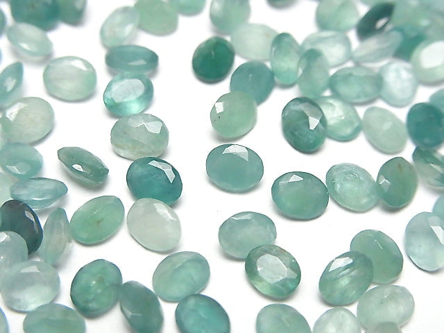 大顆粒藍柱石 AA++ 橢圓刻面裸石 5x4mm 5顆