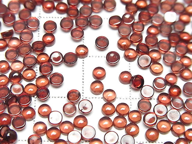 Hochwertiger Mosambik Granat AAA Rund Cabochon 3x3mm 10 Stück