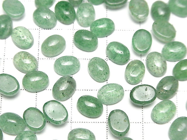 Grüner Aventurin AAA- Ovaler Cabochon 8x6mm 5Stück
