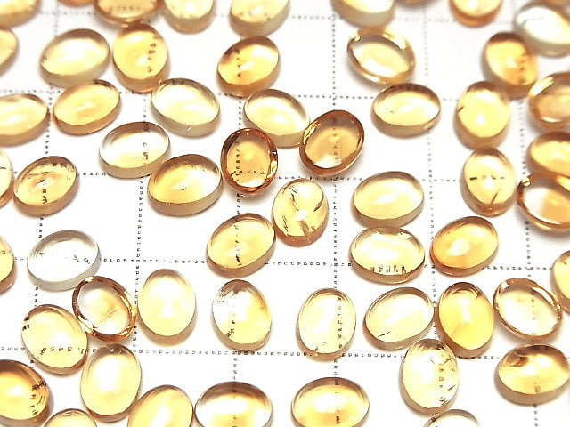 Hochwertiger Brandy Citrin AAA ovaler Cabochon 8x6mm 3Stk.