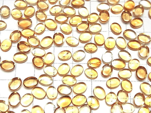 Hochwertiger Brandy Citrin AAA ovaler Cabochon 8x6mm 3Stk.