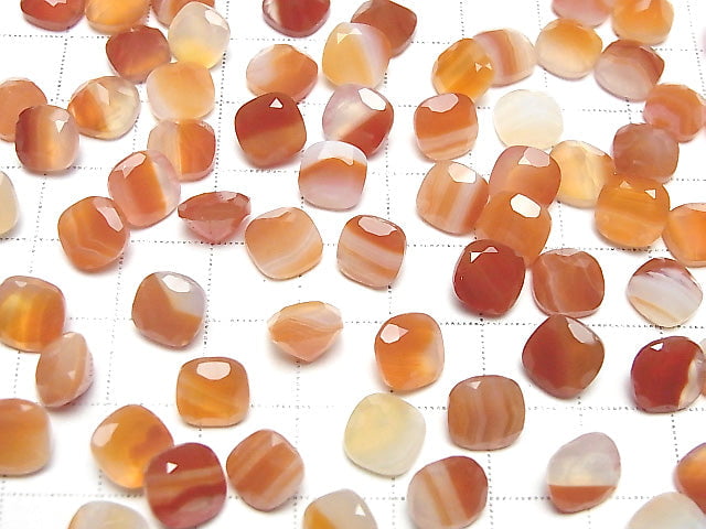 Gemischte Karnelian Lose Steine Quadratisch Facettiert 8x8mm 5 Stück